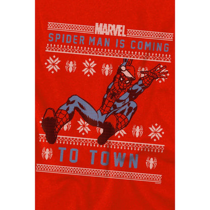 Red - Side - Spider-Man Childrens-Kids Christmas Sweater T-Shirt