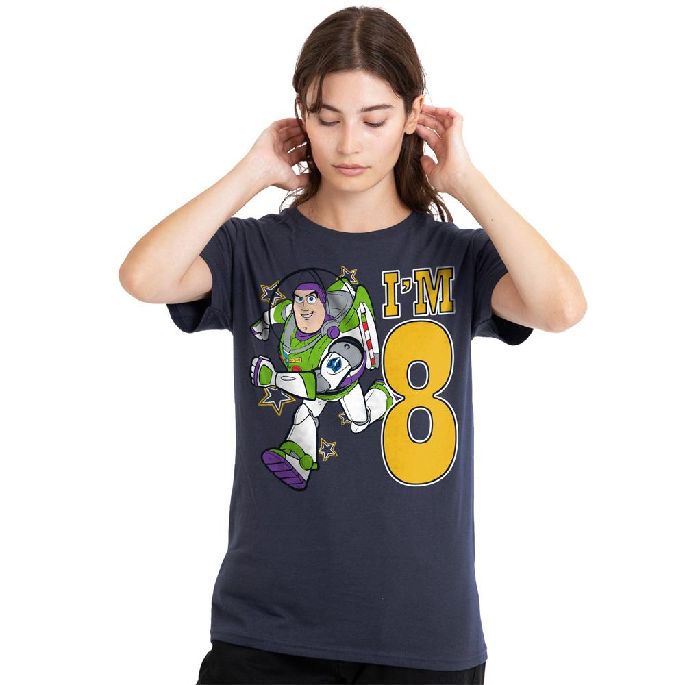 Deep Navy - Back - Toy Story Womens-Ladies I´m 8 Buzz Lightyear Birthday T-Shirt