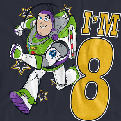 Deep Navy - Pack Shot - Toy Story Womens-Ladies I´m 8 Buzz Lightyear Birthday T-Shirt