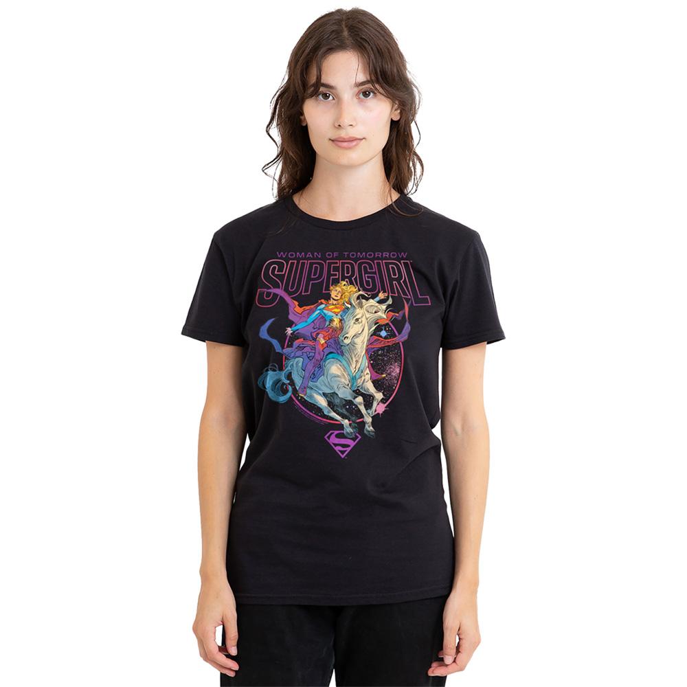 Black - Back - Supergirl Womens-Ladies Woman Of Tomorrow Comet T-Shirt