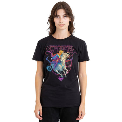Black - Back - Supergirl Womens-Ladies Woman Of Tomorrow Comet T-Shirt