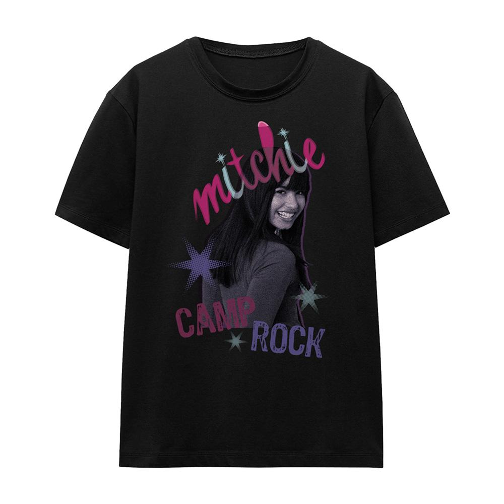 Black - Front - Camp Rock Womens-Ladies Mitchie Airbrush T-Shirt