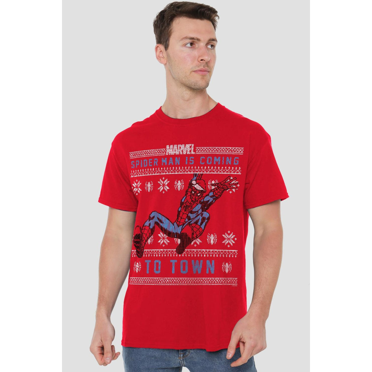 Red - Lifestyle - Spider-Man Mens Christmas Sweater T-Shirt