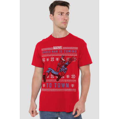 Red - Lifestyle - Spider-Man Mens Christmas Sweater T-Shirt