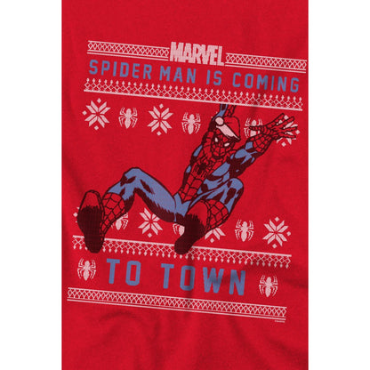 Red - Side - Spider-Man Mens Christmas Sweater T-Shirt