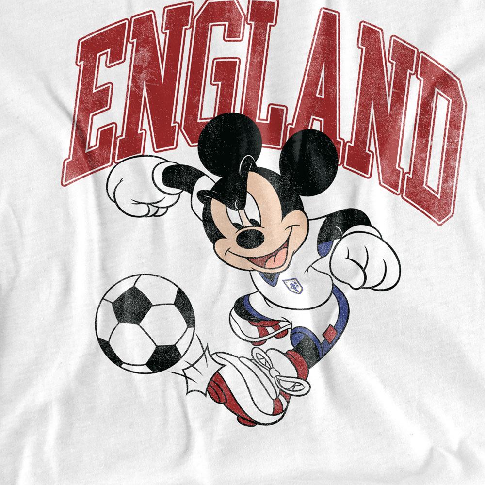 White - Back - Disney Childrens-Kids England Mickey Mouse Football T-Shirt