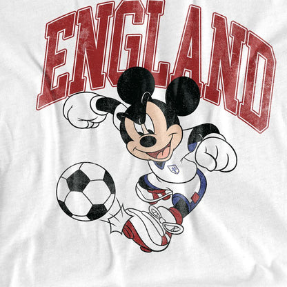White - Back - Disney Childrens-Kids England Mickey Mouse Football T-Shirt
