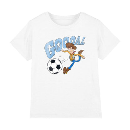 White - Front - Toy Story Childrens-Kids Goal Woody T-Shirt