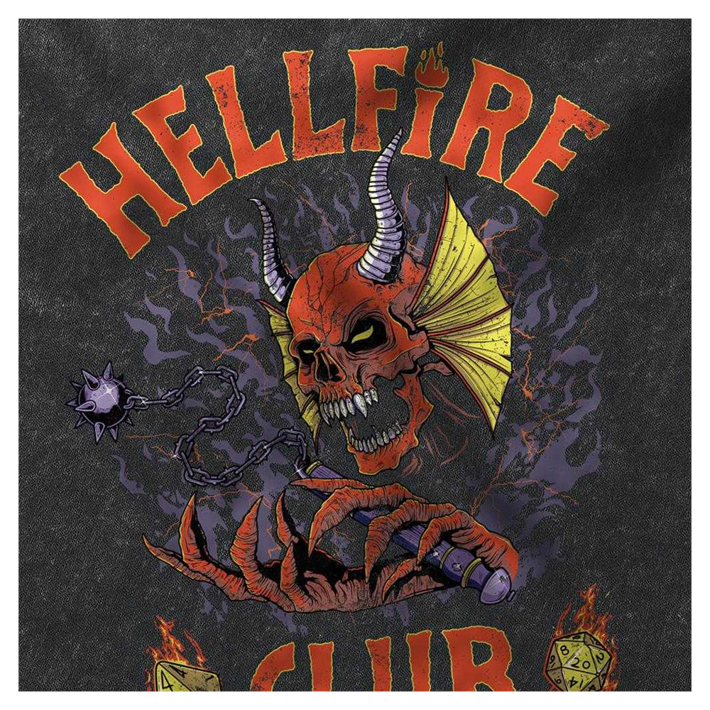 Black - Side - Stranger Things 4 Unisex Adult Hellfire Club Classic Metal Vintage Wash Long-Sleeved T-Shirt