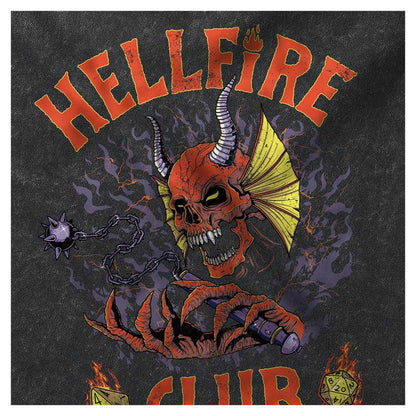 Black - Side - Stranger Things 4 Unisex Adult Hellfire Club Classic Metal Vintage Wash Long-Sleeved T-Shirt