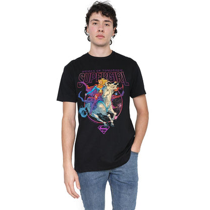 Black - Side - Supergirl Unisex Adult Woman Of Tomorrow Comet T-Shirt