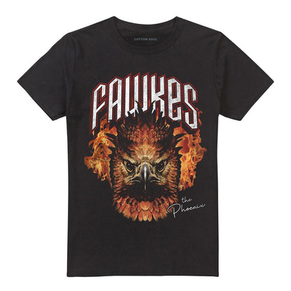 Black - Front - Harry Potter Unisex Adult The Phoenix Fawkes Flames T-Shirt