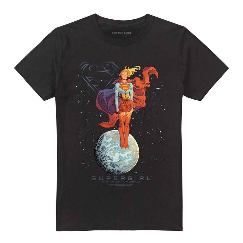 Black - Front - Supergirl Unisex Adult Galactic Woman Of Tomorrow T-Shirt