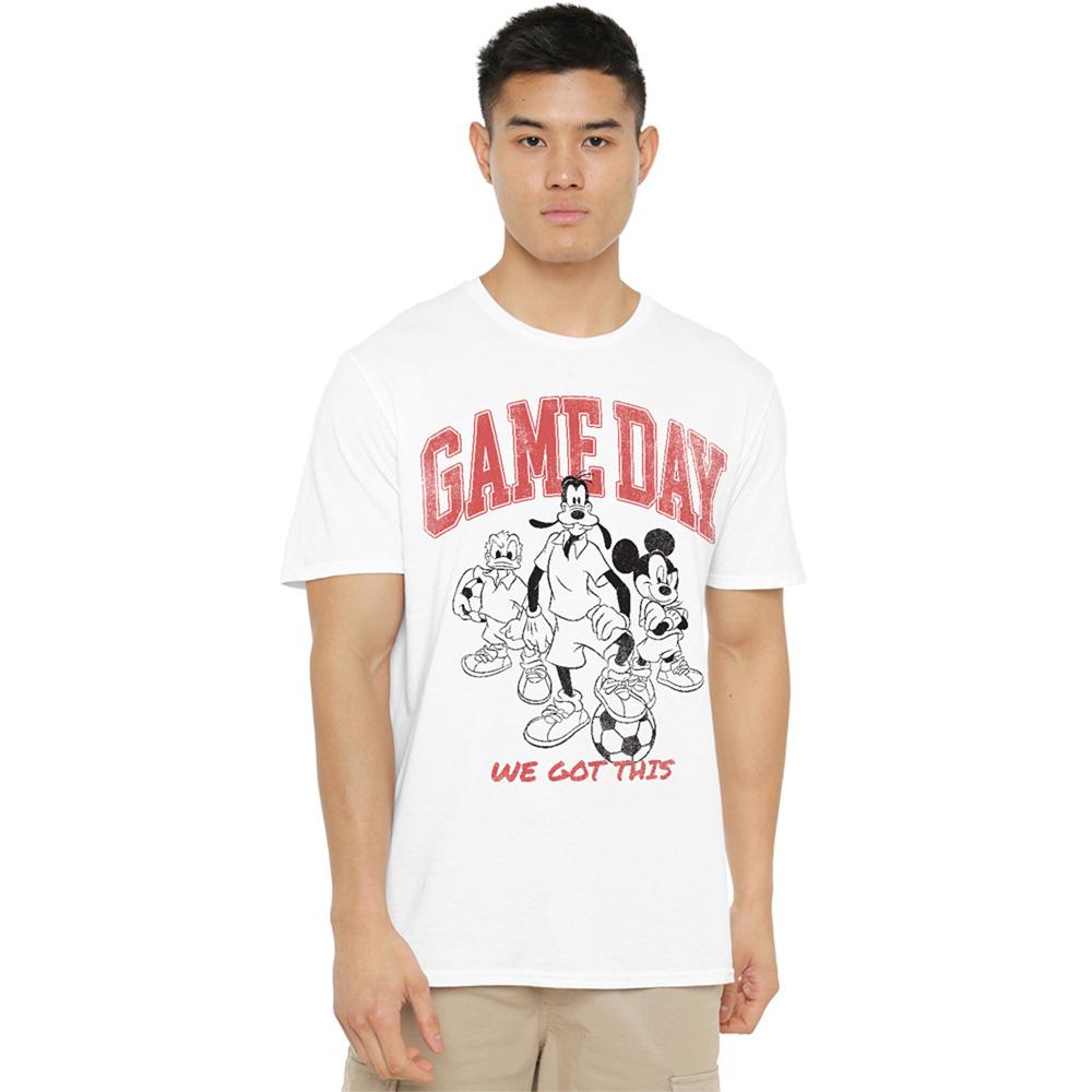 White - Side - Disney Unisex Adult Game Day Mickey Mouse & Friends T-Shirt