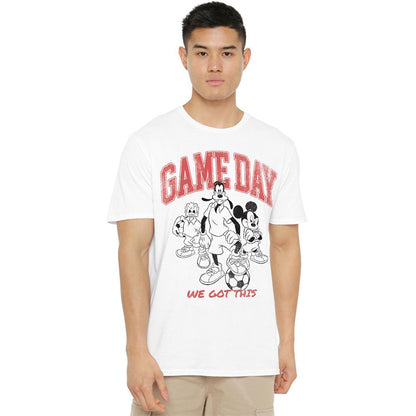 White - Side - Disney Unisex Adult Game Day Mickey Mouse & Friends T-Shirt