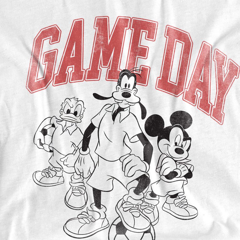 White - Pack Shot - Disney Unisex Adult Game Day Mickey Mouse & Friends T-Shirt