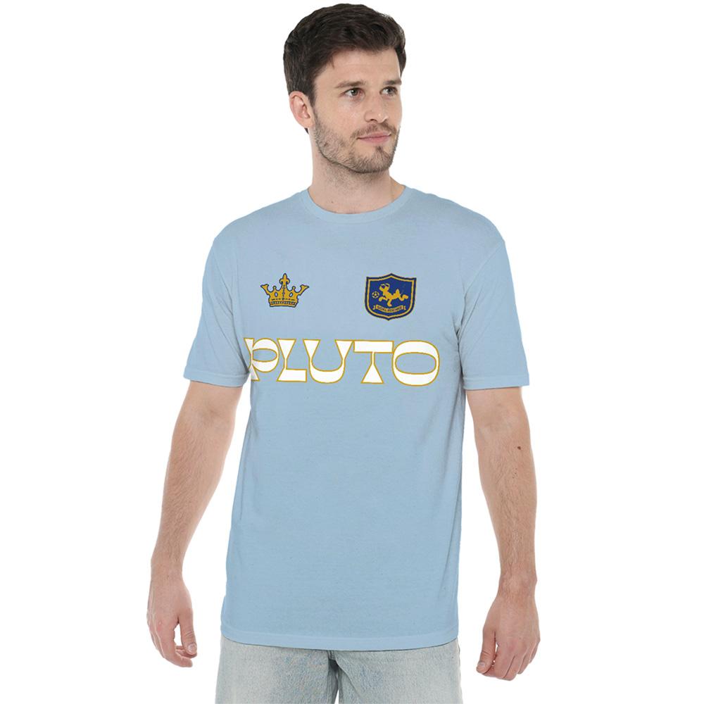 Light Blue - Side - Disney Unisex Adult Pluto Football T-Shirt