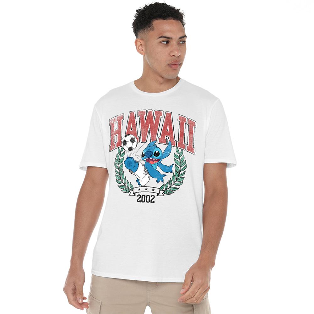 White - Side - Lilo & Stitch Unisex Adult Hawaii Ball T-Shirt