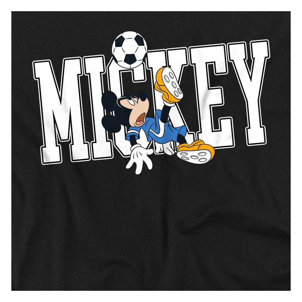 Black - Pack Shot - Disney Unisex Adult Kick Mickey Mouse Football T-Shirt