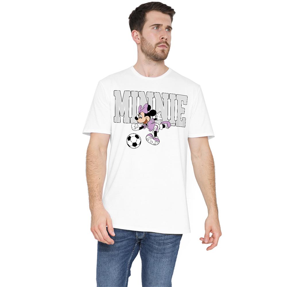 White - Side - Disney Unisex Adult Kick Minnie Mouse Football T-Shirt