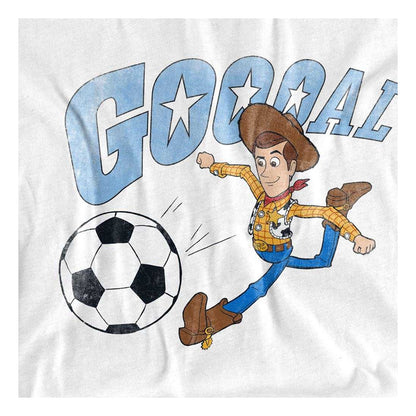White - Pack Shot - Toy Story Unisex Adult Goal Woody T-Shirt