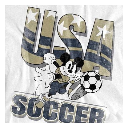 White - Pack Shot - Disney Unisex Adult USA Soccer Mickey Mouse T-Shirt