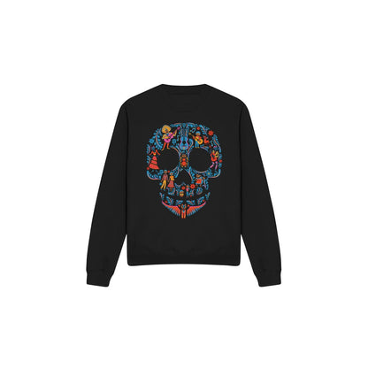 Black - Front - Coco Unisex Adult Day Of The Dead Rivera Family Skull Sweatshirt