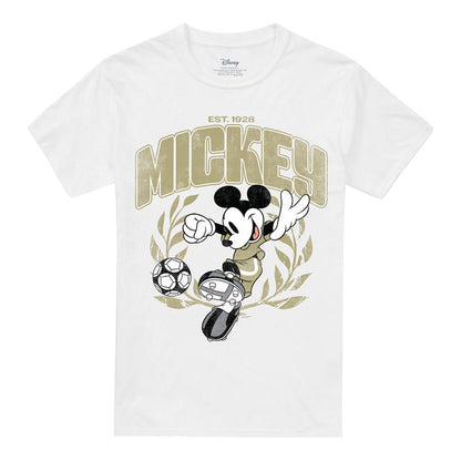 White - Front - Disney Unisex Adult Mickey Mouse Laurel Football T-Shirt