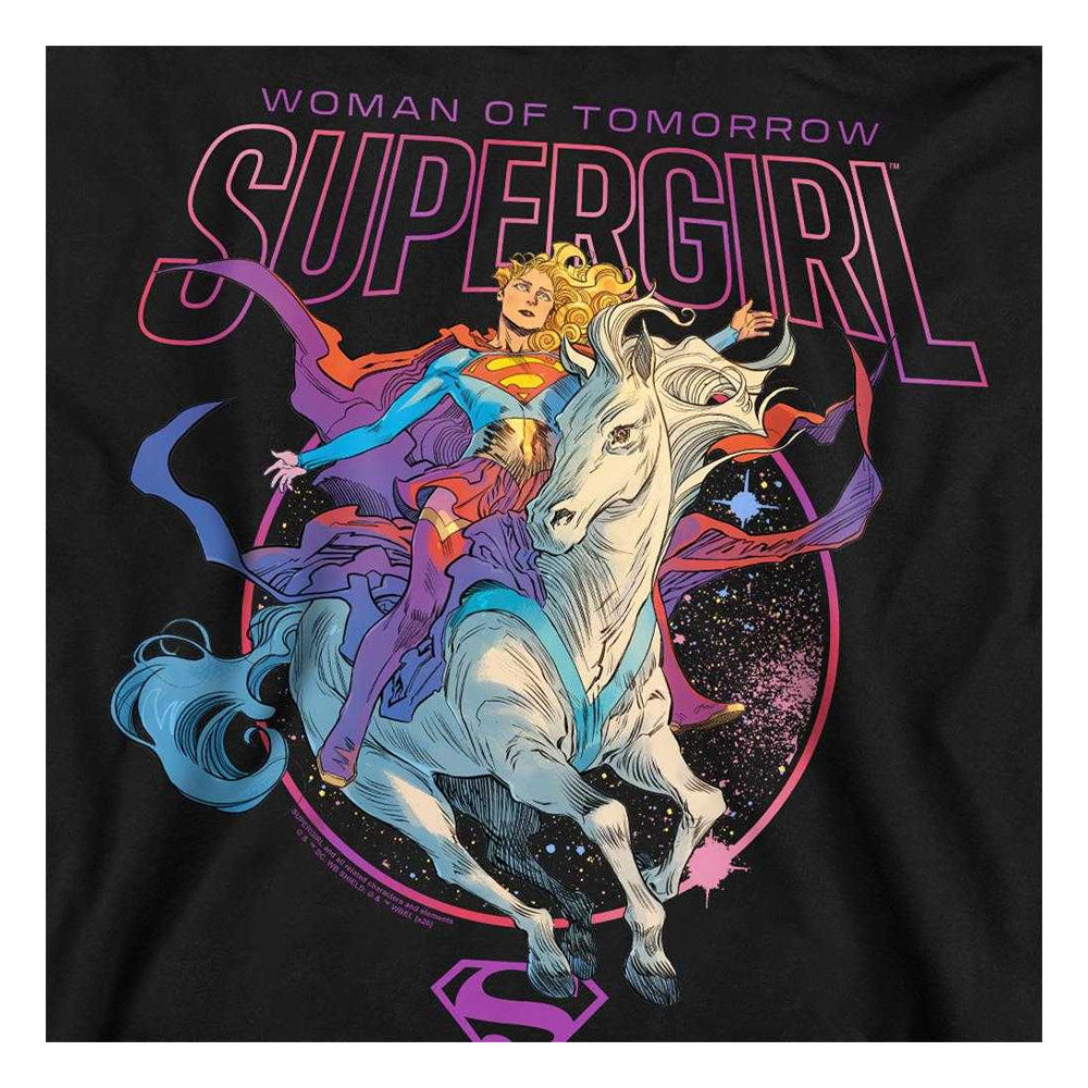 Black - Side - Supergirl Unisex Adult Woman Of Tomorrow Comet Sweatshirt
