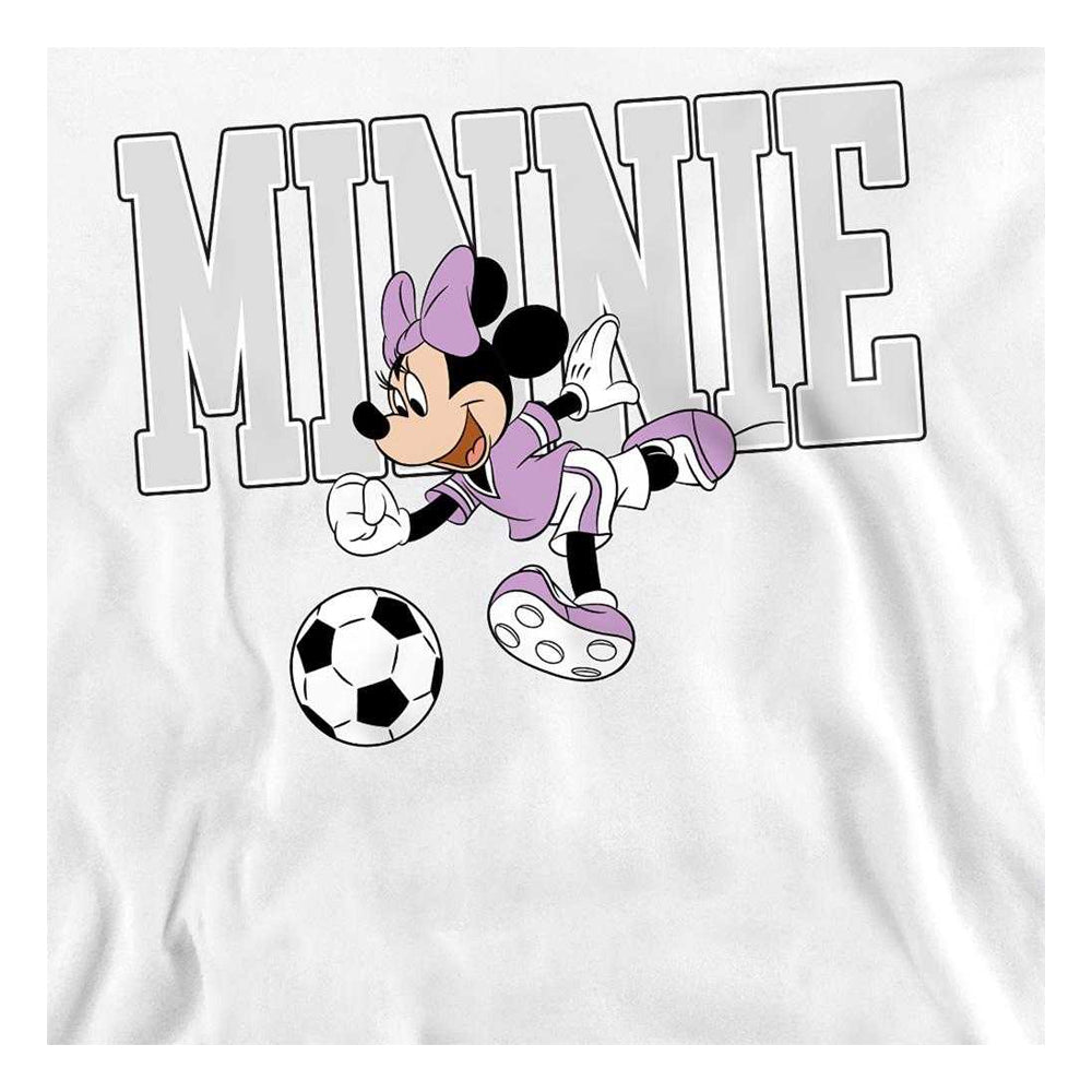 White - Side - Disney Unisex Adult Football Kick Minnie Mouse Sweatshirt