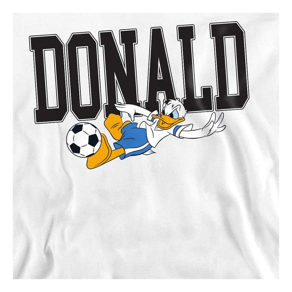 White - Side - Disney Unisex Adult Football Kick Donald Duck Sweatshirt