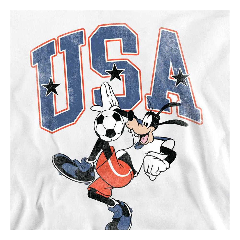 White - Side - Disney Unisex Adult Football USA Goofy Sweatshirt