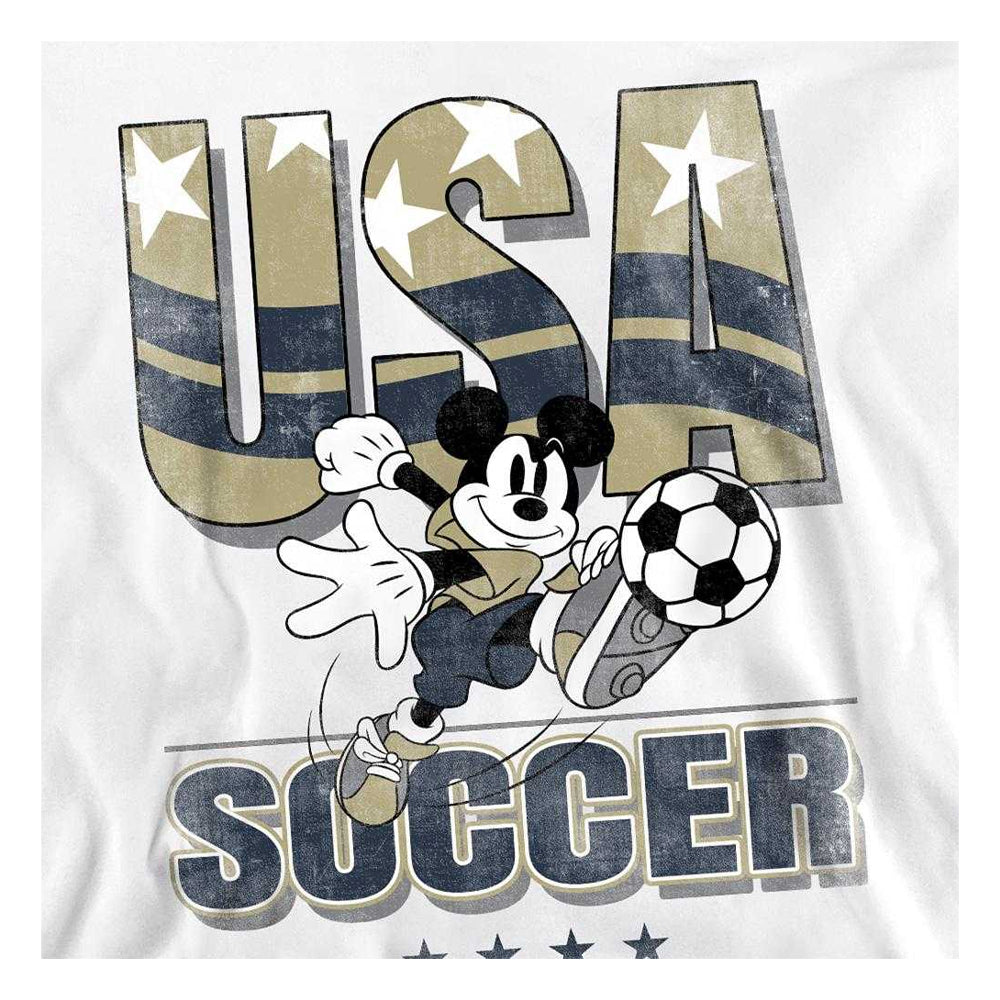 White - Side - Disney Unisex Adult USA Soccer Mickey Mouse Sweatshirt