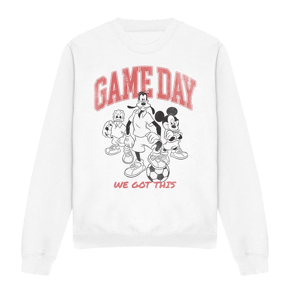 White - Front - Disney Unisex Adult Friends Game Day Mickey Sweatshirt