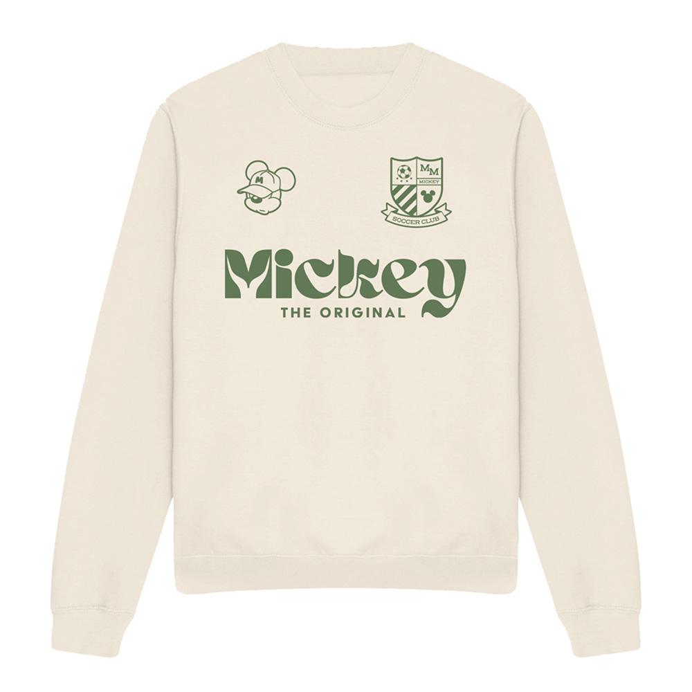 Natural - Front - Disney Unisex Adult Football USA Mickey Mouse Sweatshirt