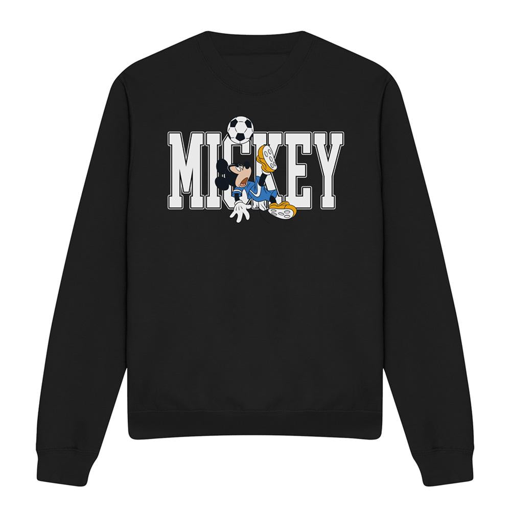 Black - Front - Disney Unisex Adult Football Kick Mickey Mouse Sweatshirt