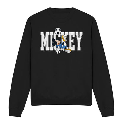 Black - Front - Disney Unisex Adult Football Kick Mickey Mouse Sweatshirt