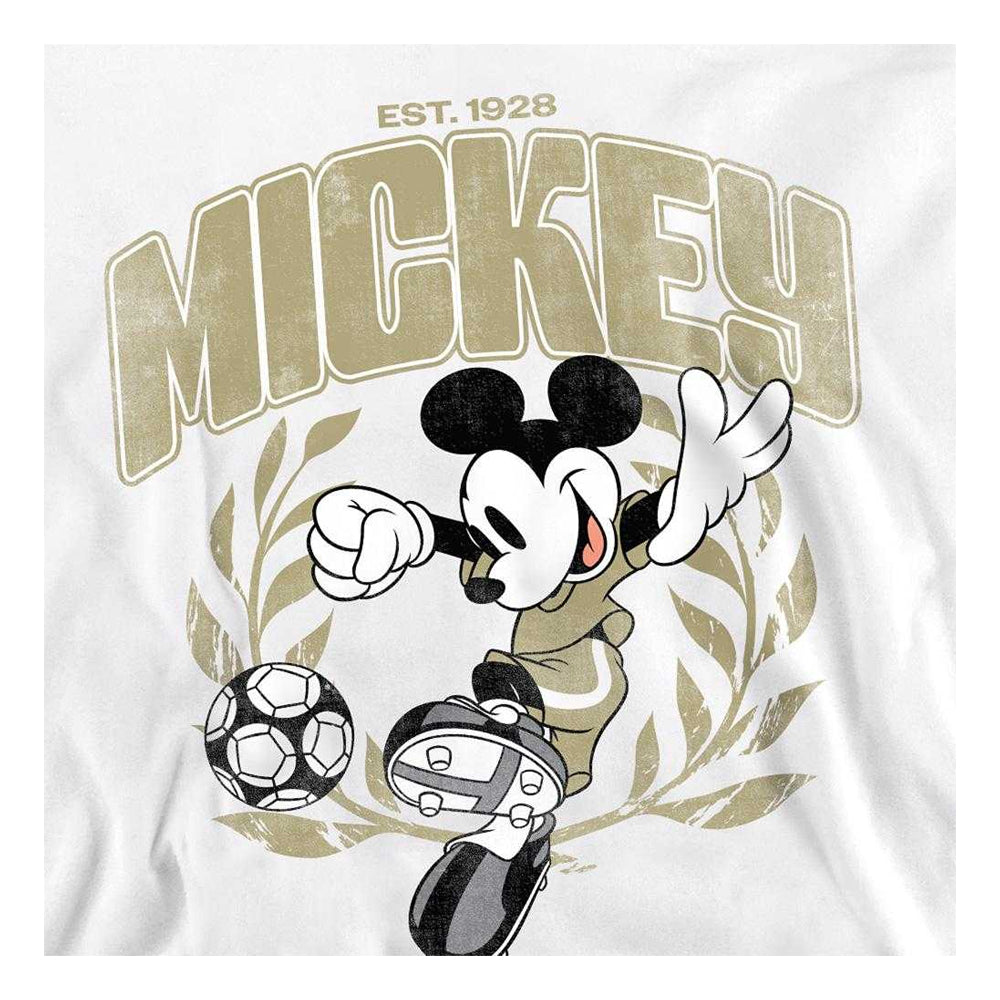 White - Side - Disney Unisex Adult Laurel Mickey Mouse Football Sweatshirt