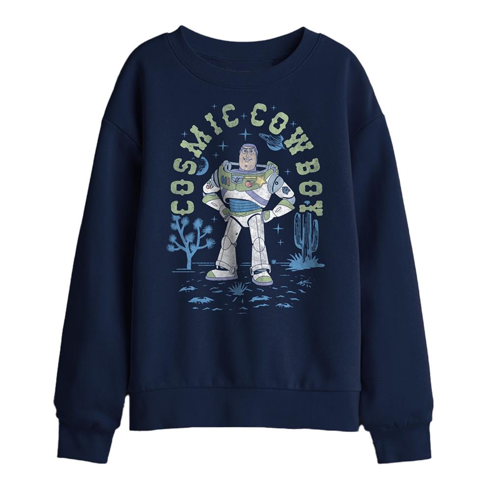 Navy - Front - Toy Story 5 Childrens-Kids Cosmic Cowboy Buzz Lightyear Sweatshirt