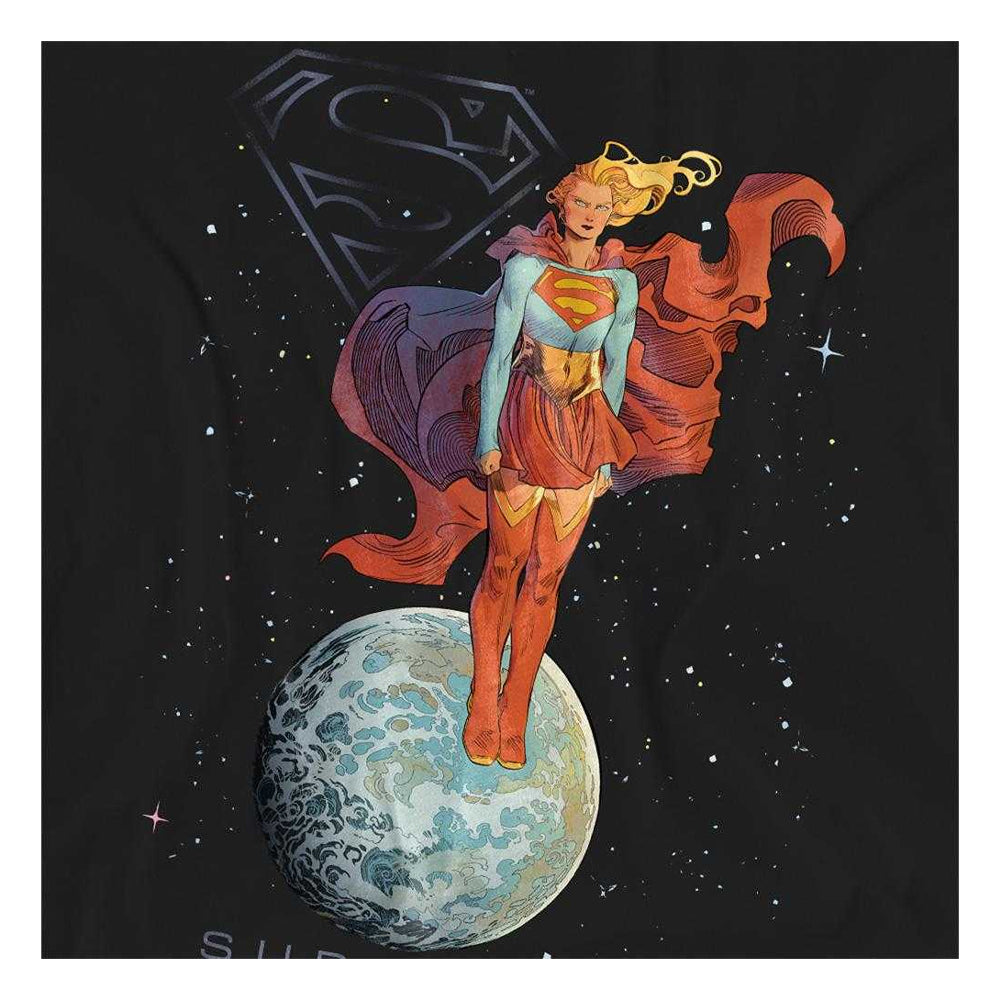Black - Side - Supergirl Womens-Ladies Woman Of Tomorrow Galactic Fashion T-Shirt
