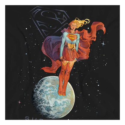 Black - Side - Supergirl Womens-Ladies Woman Of Tomorrow Galactic Fashion T-Shirt