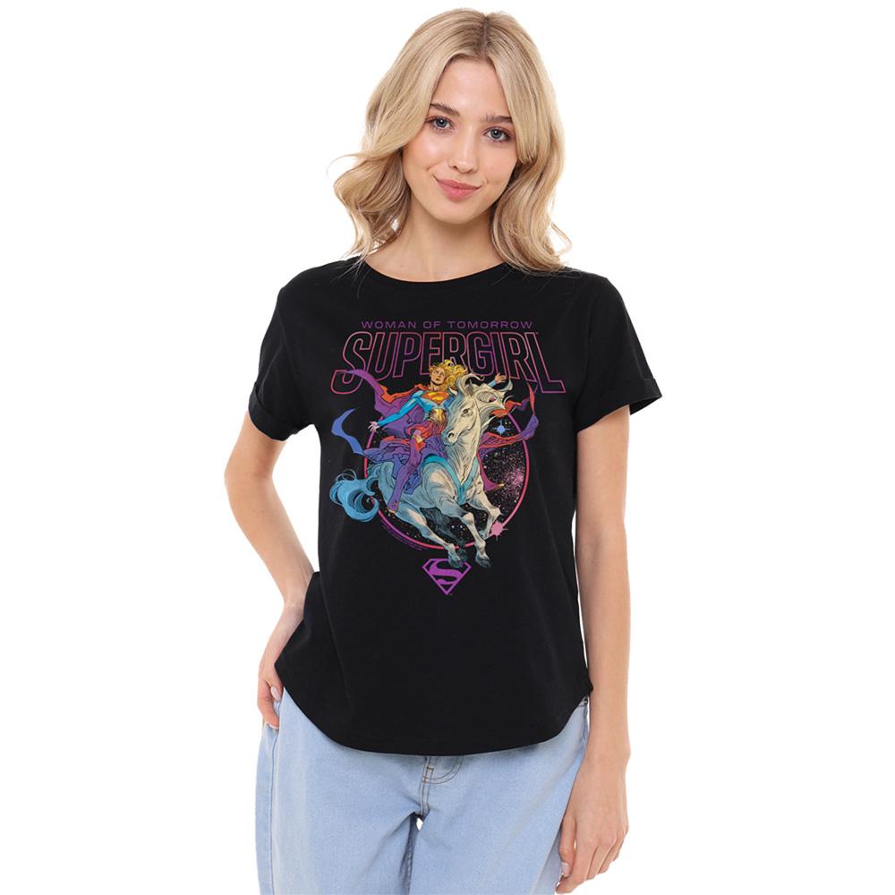 Black - Lifestyle - Supergirl Womens-Ladies Woman Of Tomorrow Comet Fashion T-Shirt