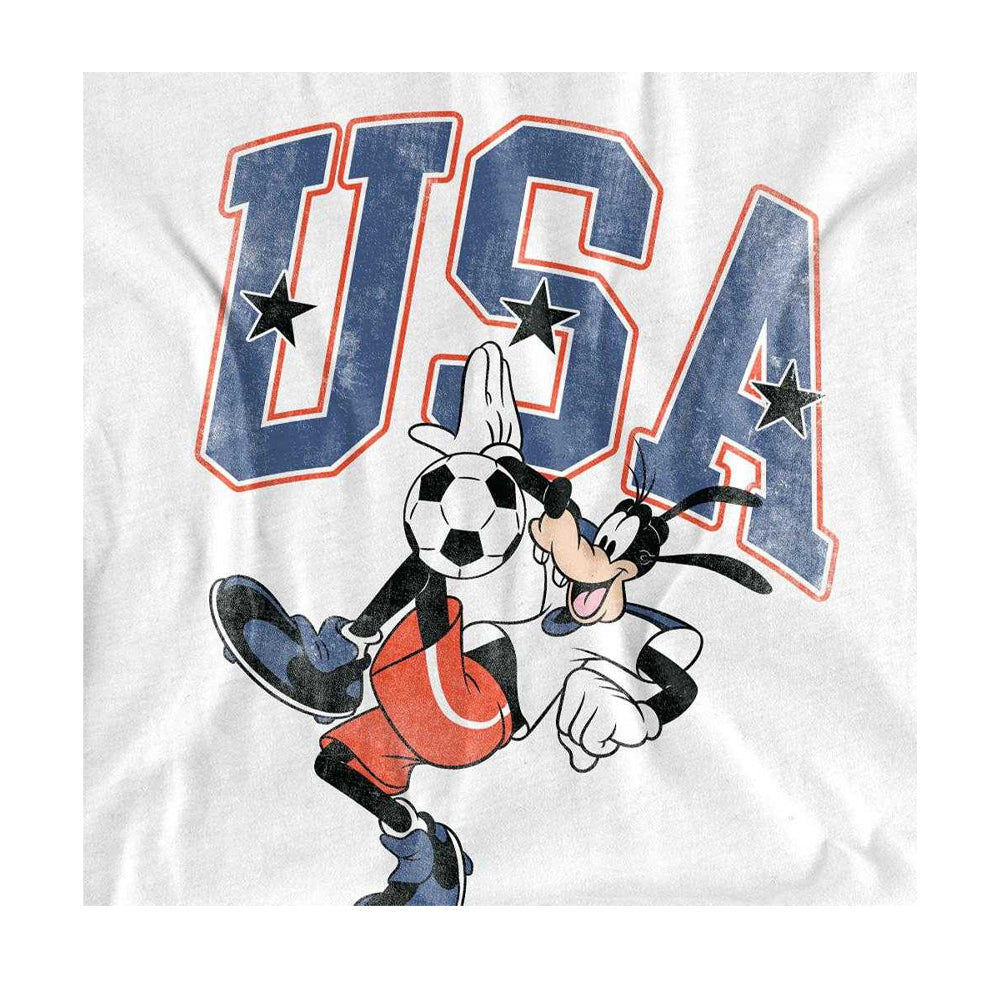 White - Side - Disney Womens-Ladies Football USA Goofy Fashion T-Shirt