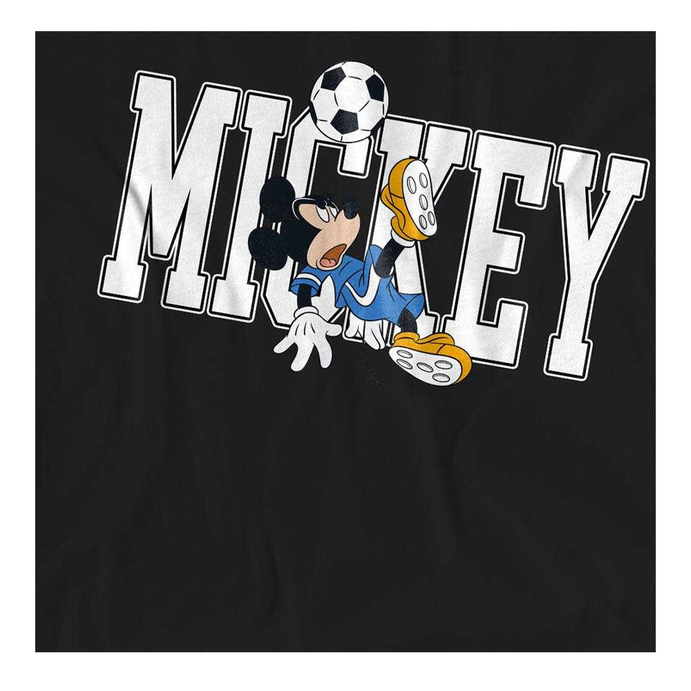 Black - Side - Disney Womens-Ladies Football Kick Mickey Mouse Fashion T-Shirt