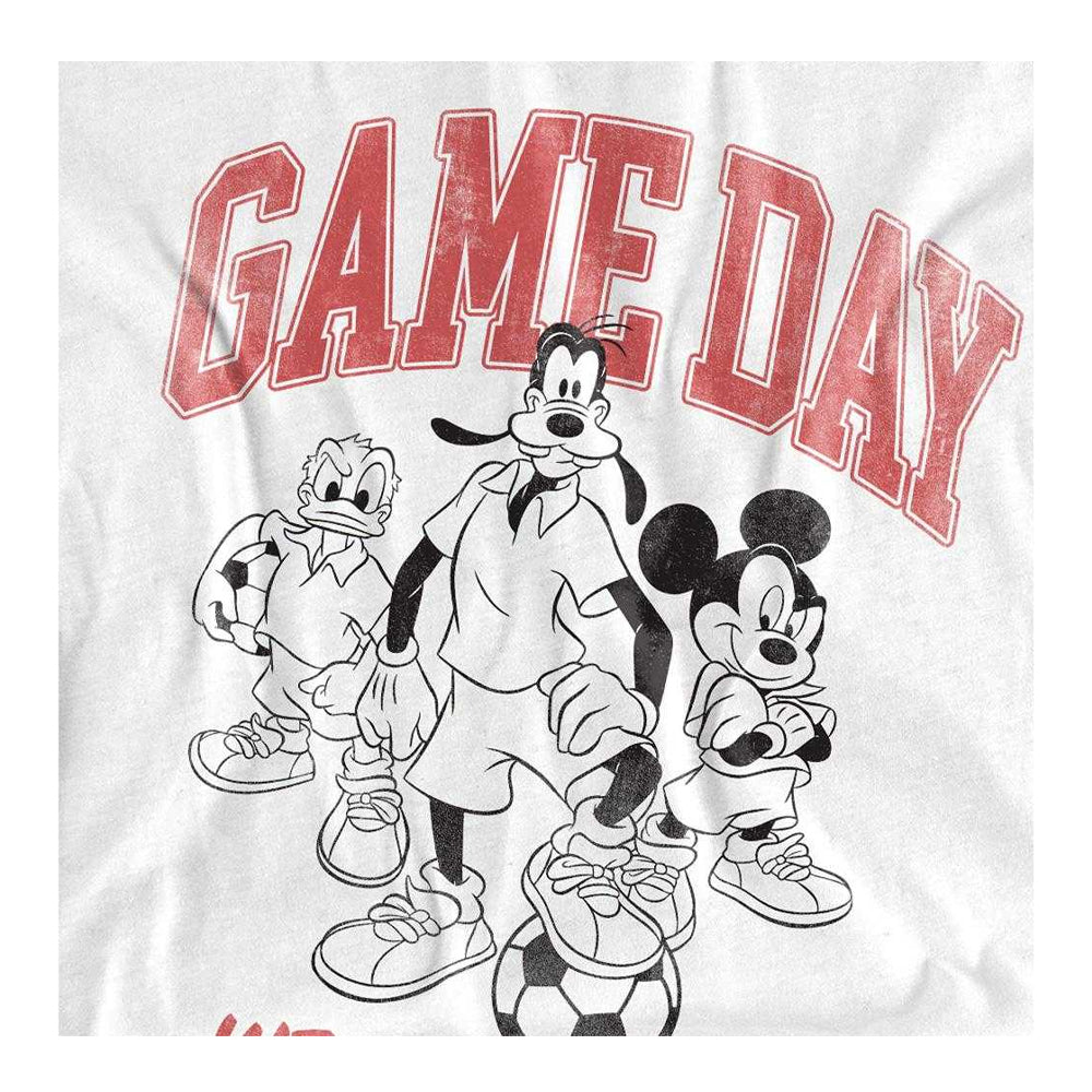 White - Side - Disney Womens-Ladies Friends Game Day Mickey Fashion T-Shirt