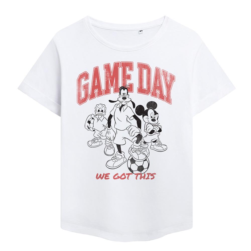 White - Front - Disney Womens-Ladies Friends Game Day Mickey Fashion T-Shirt