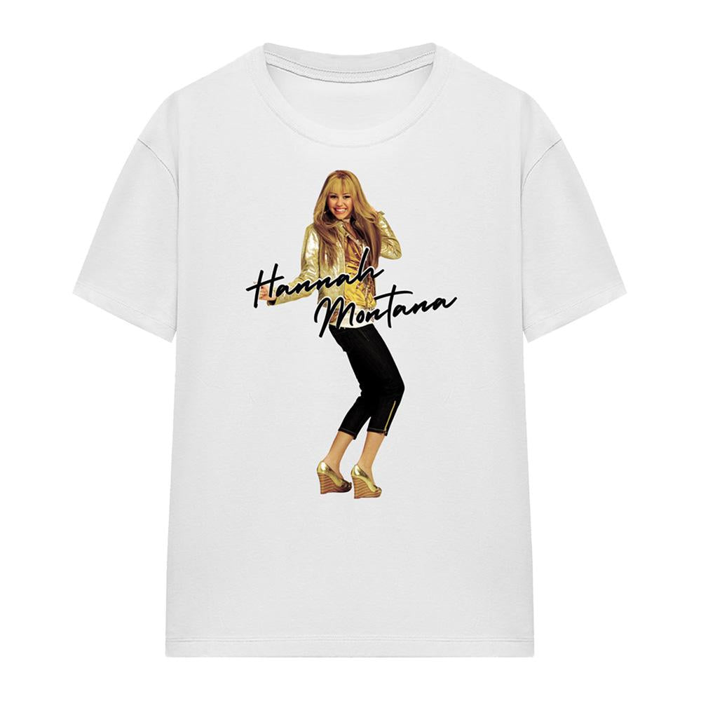 White - Front - Hannah Montana Womens-Ladies Hannah Montana Pose T-Shirt