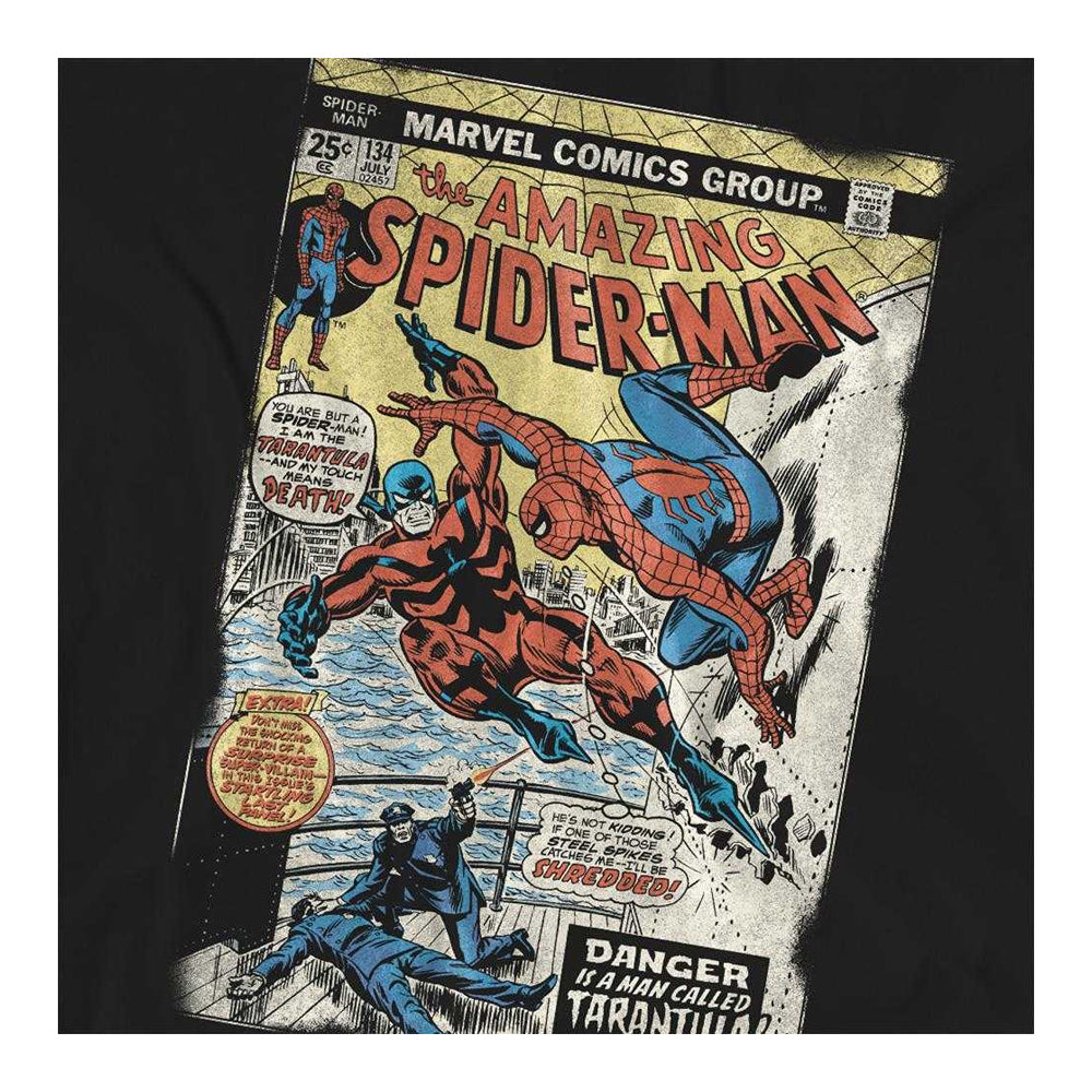 Black - Side - Spider-Man Womens-Ladies Tarantula Retro T-Shirt