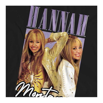 Black - Side - Hannah Montana Womens-Ladies Hannah Montana Montage Fashion T-Shirt