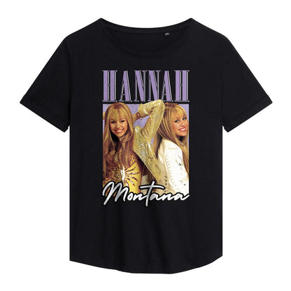 Black - Front - Hannah Montana Womens-Ladies Hannah Montana Montage Fashion T-Shirt